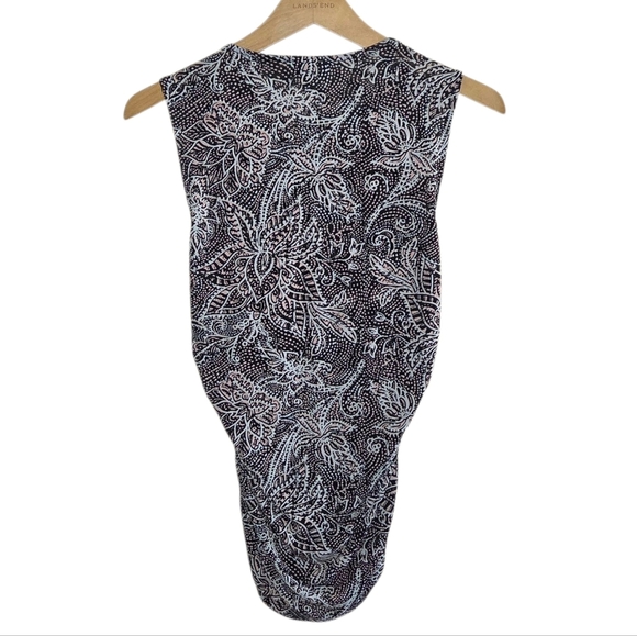 NWT Evereve | Betty Mesh Floral Paisley Ruched Tank Top Size Medium - Picture 5 of 5